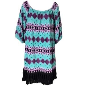 DRESS NWT Va va by joy Han turquoise southwestern dress small